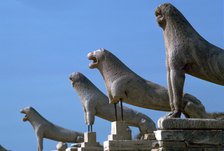 Marble lions at Delos in Greece, 7th century BC. Artist: Unknown