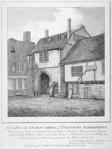 The gate to the Abbey of St Saviour, Bermondsey, Southwark, London, 1794. Artist: Anon