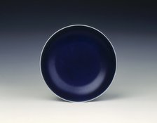 Royal blue glazed dish, Qing dynasty, Qianlong, China, 1736-1795. Artist: Unknown