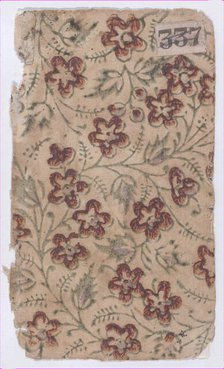Sheet with an overall floral pattern, 19th century. Creator: Anon.