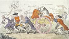 'The Corporation hog's journey to Smithfield in stile or aldermen turned pig show men., 1790. Artist: Isaac Cruikshank