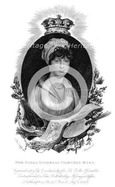 'Her Royal Highness the Princess Mary', 1816. Artist: Cheeseman