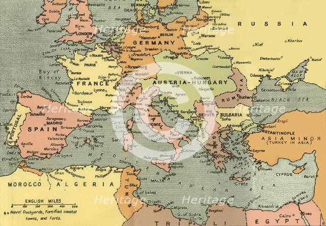 'Central Europe and the Mediterranean', 1919. Creator: London Geographical Institute.