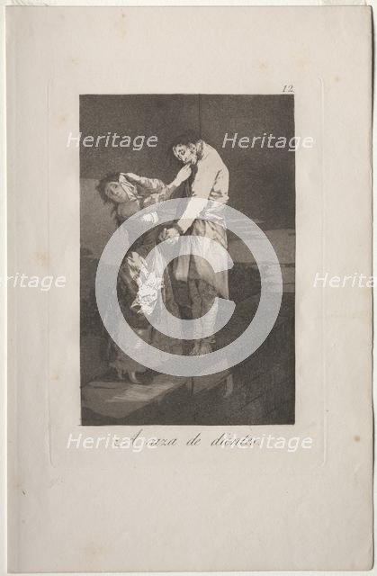 Caprichos: Out Hunting for Teeth. Creator: Francisco de Goya (Spanish, 1746-1828).