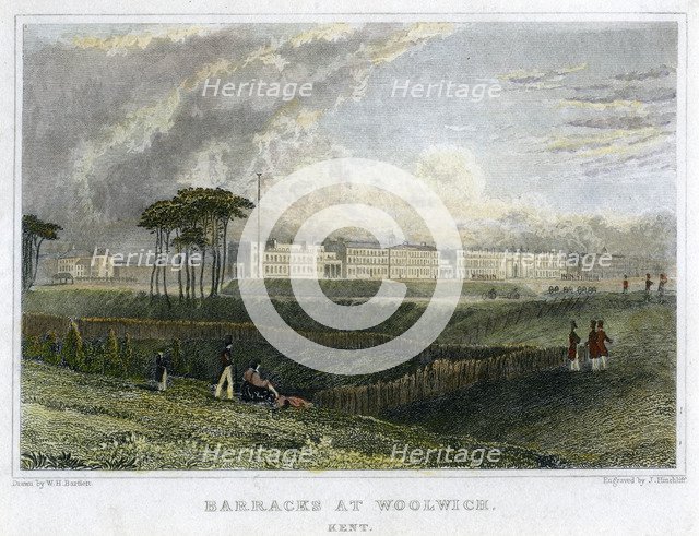 'Barracks at Woolwich, Kent', c1830. Artist: J Hinchliff