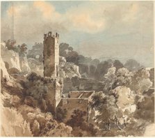 Ruins of a Fortified Tower among Wooded Hills, 1816/1821. Creator: Friedrich Salathe.