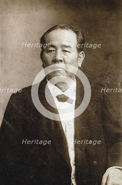 Portrait of Shibusawa Eiichi (1840-1931) , c. 1890. Creator: Anonymous.