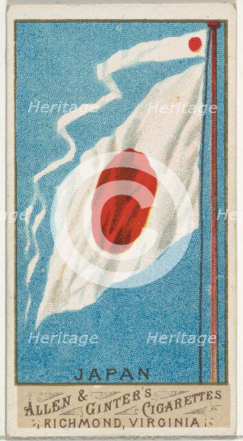 Japan, from Flags of All Nations, Series 1 (N9) for Allen & Ginter Cigarettes Brands, 1887. Creator: Allen & Ginter.