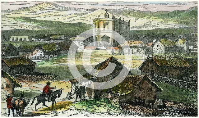 View of Tiahuanaco, near Lake Titicaca, Bolivia, c1880. Artist: Unknown