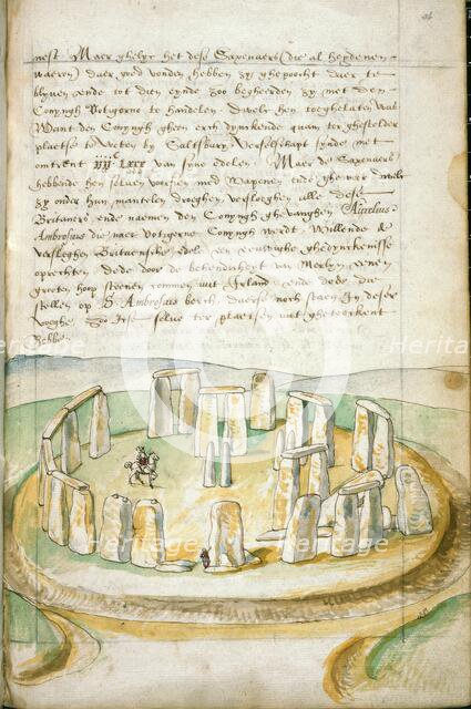 Drawing of Stonehenge, co. Wilts, 1573-75.  Creator: Lucas de Heere.