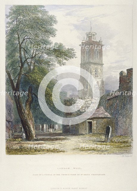 Church of St Giles without Cripplegate, City of London, 1851. Artist: John Wykeham Archer