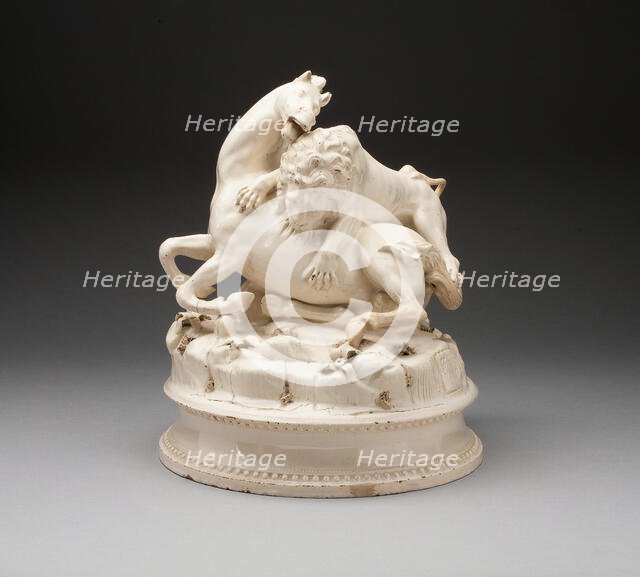 Lion Attacking Horse, Italy, 1789. Creator: Unknown.