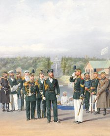 The Leib Guards in Peterhof, 1874. Artist: Balashov, Pyotr Ivanovich (?-1888)