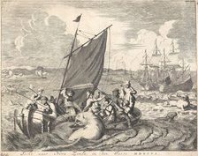Expedition to Novaya Zemlya; Walrus hunt in Magdalenefjorden (Norway), 1680. Creator: Jan Luyken.
