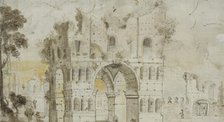 Arch of Janus in Rome, c17th century. Creator: Anon.