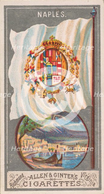Naples, from the City Flags series (N6) for Allen & Ginter Cigarettes Brands, 1887. Creator: Allen & Ginter.