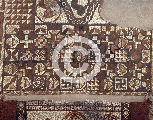 Mosaic floor, Lullingstone Roman Villa, Eynsford, Kent, 1991. Artist: Unknown