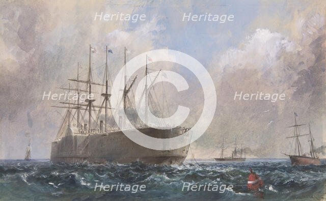 Telegraph Cable Fleet at Sea, 1865, 1865-66. Creator: Robert Charles Dudley.