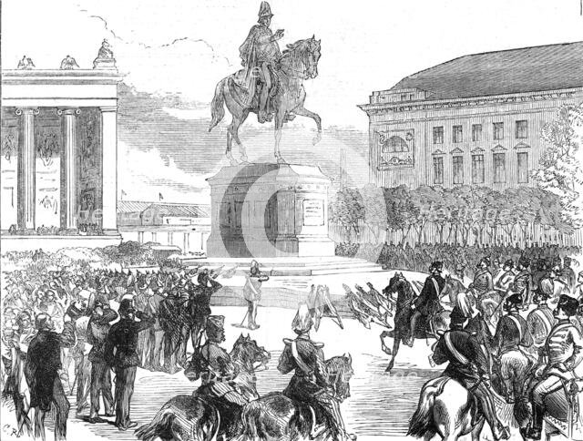 The Military Triumph at Berlin: unveiling the statue of King Frederick William III., 1871. Creator: C. R..