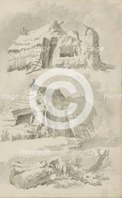 Barn and felled trees, c.1780-c.1800. Creator: Bernhard Heinrich Thier.