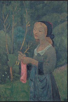 Tricoteuse au bas rose, 1920. Creator: Paul Serusier.