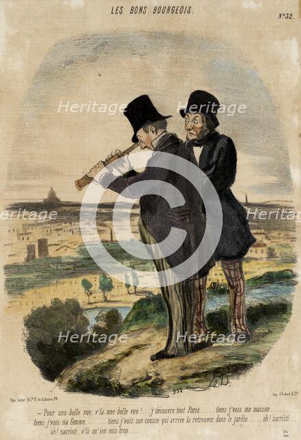 Pour une belle vue, v'là une belle vue!.., 1847. Creator: Honore Daumier.
