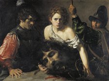 David With the Head of Goliath and Two Soldiers, 1620. Creator: Valentin de Boulogne.