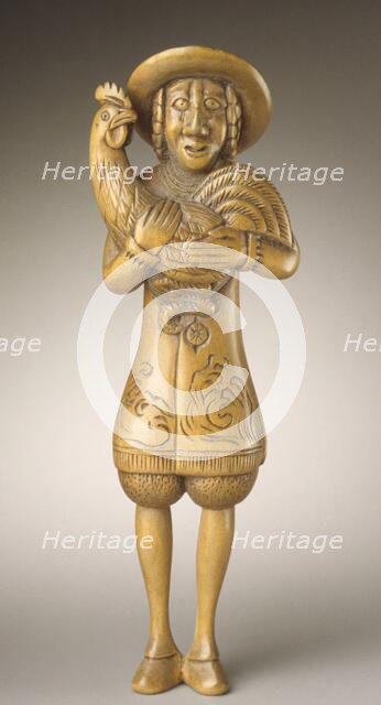 Dutchman Holding Rooster, 18th century. Creator: Unknown.