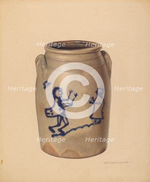 Stoneware Crock, c. 1938. Creator: George Loughridge.