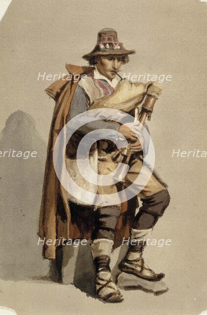 Bagpipe player, c1890s. Creator: Albert Edelfelt.