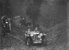 1938 MG TA taking part in the Petersfield Trial, 1938. Artist: Bill Brunell.