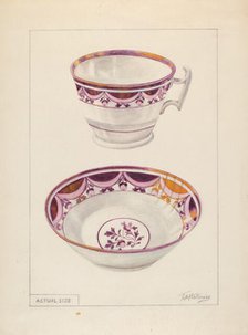 Cup and Saucer, c. 1936. Creator: Thomas Holloway.