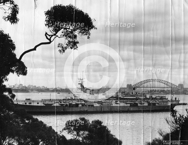 British aircraft carrier HMS 'Venerable', Sydney, Australia, c1946. Artist: Unknown
