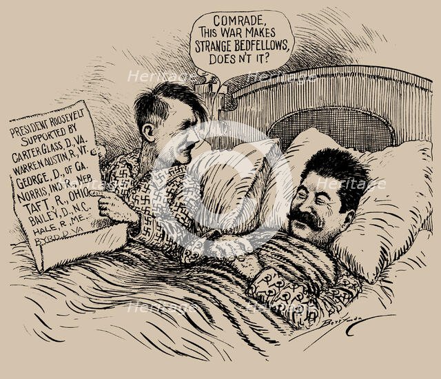 Comrade, this war makes strange bedfellows, doesn't it? , 1939. Creator: Berryman, Clifford K. (1869-1949).