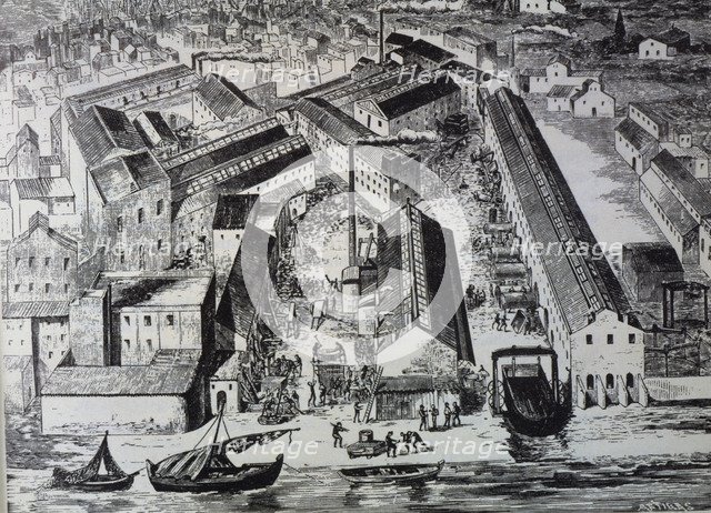 Workshops of the Maquinista Terrestre y Marítima installed in the neighborhood of Barceloneta in …