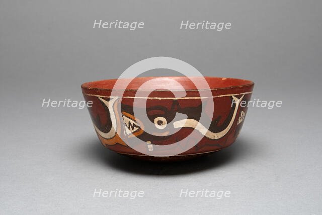 Bowl Depicting Anthropomorphic Sharks, 180 B.C./A.D. 500. Creator: Unknown.
