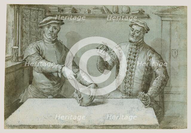 A Double Portrait of Hans Furraht and Jacob von der Burch, about 1560. Creator: Ludger Tom Ring the Younger.