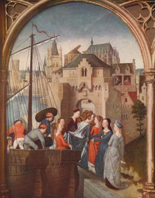 'The Arrival of St. Ursula at Cologne', 1489, (c1915). Artist: Hans Memling.