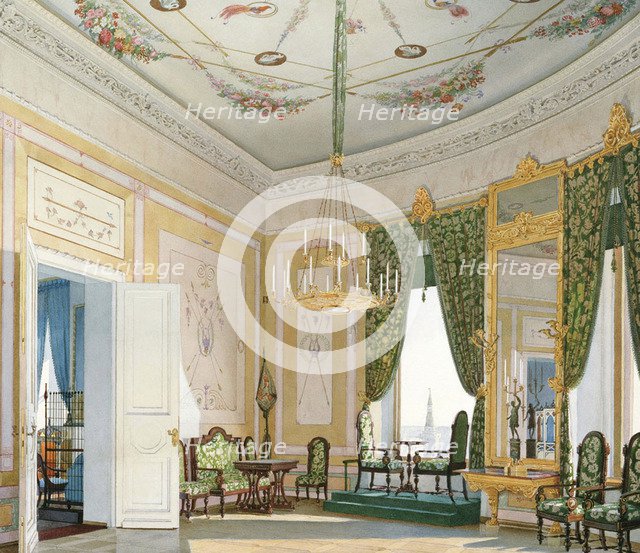 Corner living room of the Nicholas Palace in the Moscow Kremlin, 1847.  Creator: Klages, Fyodor Andreyevich (1812-1890).