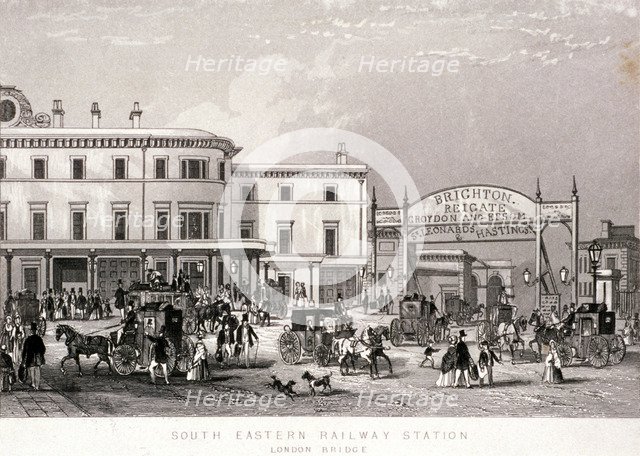 London Bridge Station, Bermondsey, London, c1851. Artist: Anon