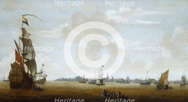 'View of Amsterdam from the Sea',  17th century. Artist: Peter van den Velde