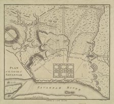 Plan of the Siege of Savannah, 1796. Creator: Charles Balthazar Julien Févret de Saint-Mémin.