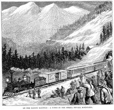 Central Pacific Railraod in the Sierra Nevada mountains, c1875. Artist: Unknown