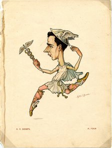 Ballet dancer and choreograf Michel Fokine (From: Russian Ballet in Caricatures), 1902-1905. Artist: Legat, Nikolai Gustavovich (1869-1937)