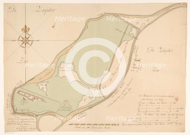 Map of the island of Urk, 1720. Creator: Maurits Walraven.