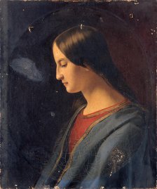Head of a woman (the Virgin?), 1842. Creator: Emma Leroux de Lincy.