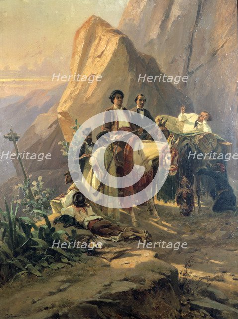 'Memories of the trip from Paris to Cadiz - Alexandre Dumas (Pere) in Spain', 1830. Artist: Pierre Francois Eugene Giraud