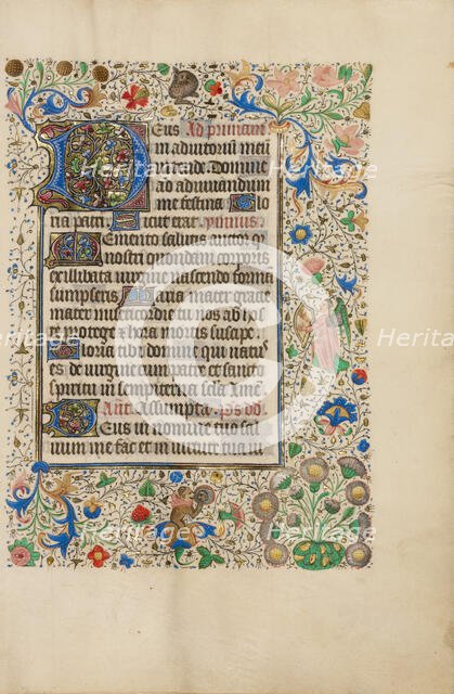 Decorated Text Page; Llangattock Hours, 1450s. Creator: Unknown.