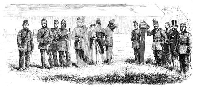 The Electric Target invented by Lieut. Chevalier, 1860. Creator: Unknown.