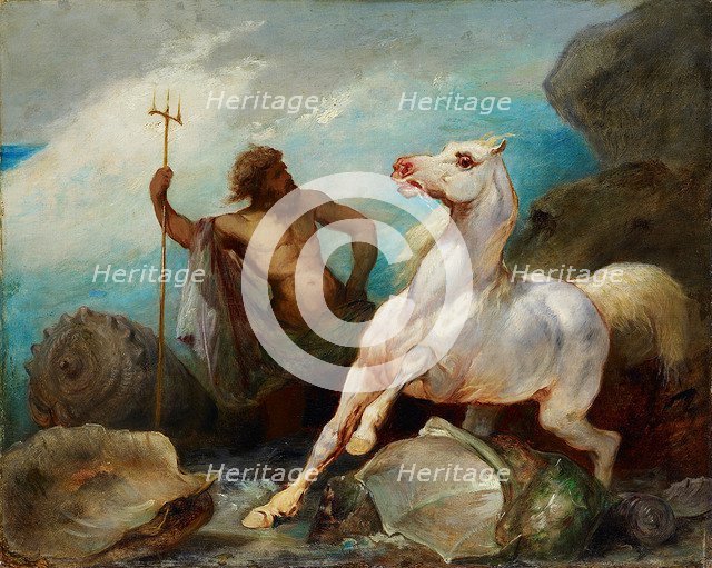 Neptune Creating the Horse, ca 1845. Artist: Odier, Édouard Alexandre (1800-1887)